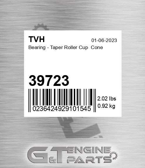 39723 Bearing - Taper Roller Cup Cone