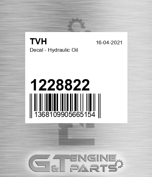 1228822 Decal - Hydraulic Oil