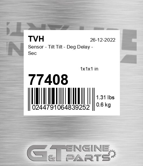 77408 Sensor - Tilt Tilt - Deg Delay - Sec