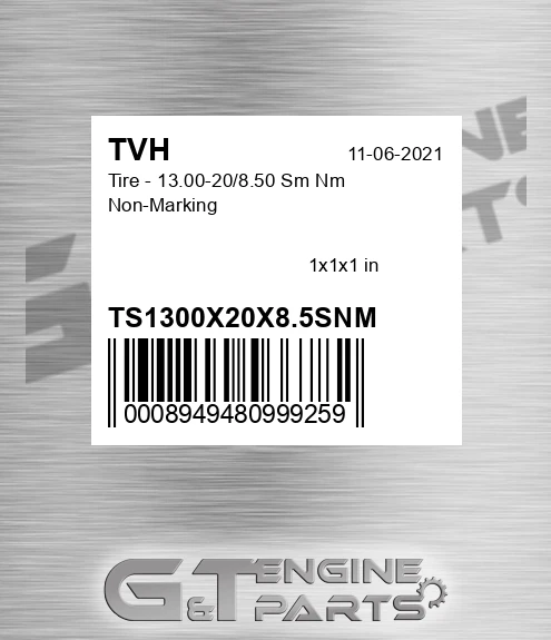 TS1300X20X8.5SNM Tire - 13.00-20/8.50 Sm Nm Non-Marking