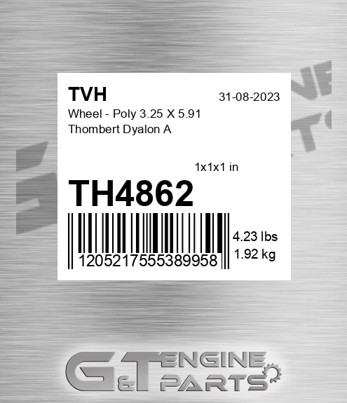 TH4862 Wheel - Poly 3.25 X 5.91 Thombert Dyalon A