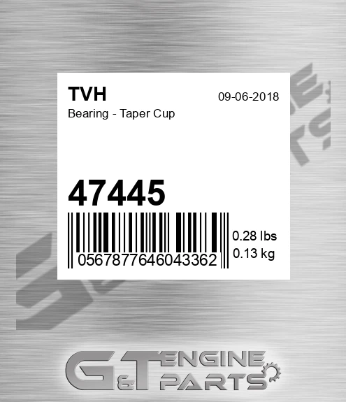 47445 Bearing - Taper Cup