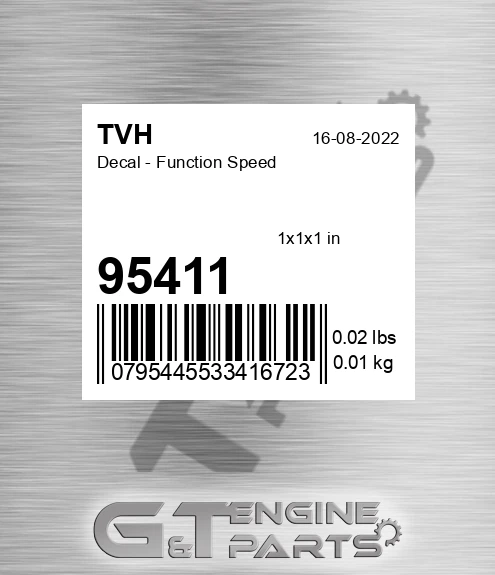 95411 Decal - Function Speed