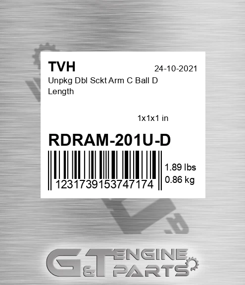 RDRAM-201U-D Unpkg Dbl Sckt Arm C Ball D Length
