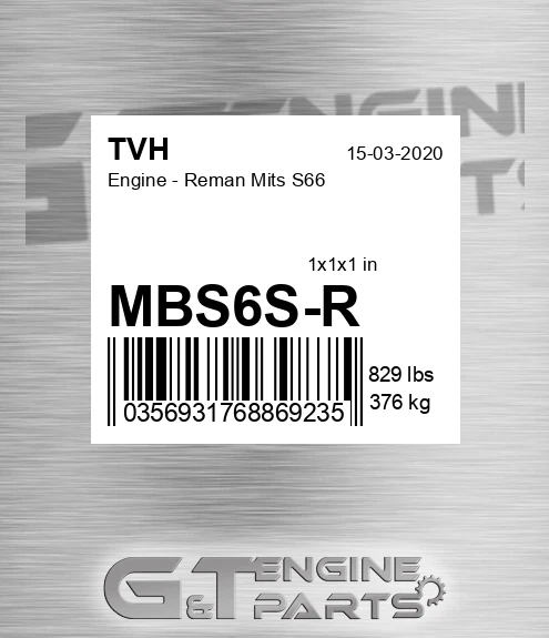 MBS6S-R Engine - Reman Mits S66