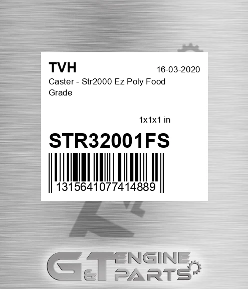STR32001FS Caster - Str2000 Ez Poly Food Grade