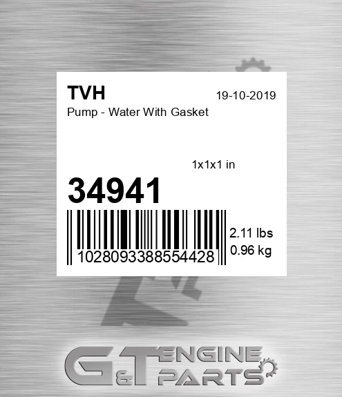 34941 Pump - Water With Gasket