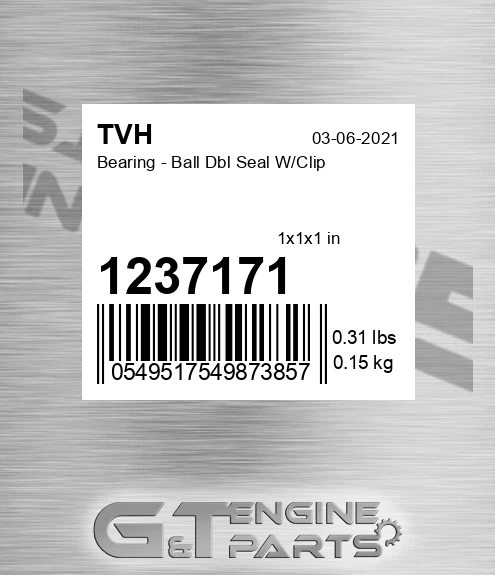 1237171 Bearing - Ball Dbl Seal W/Clip