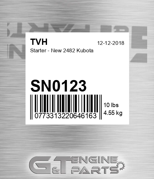 SN0123 Starter - New 2482 Kubota