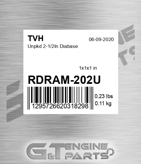 RDRAM-202U Unpkd 2-1/2In Diabase