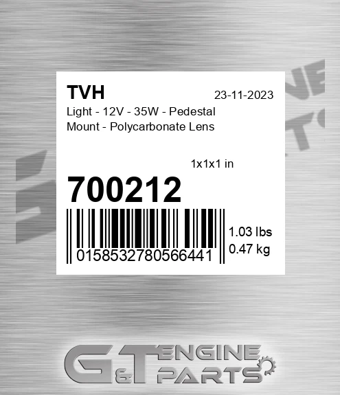 700212 Light - 12V - 35W - Pedestal Mount - Polycarbonate Lens