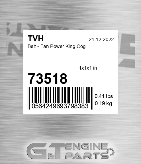 73518 Belt - Fan Power King Cog