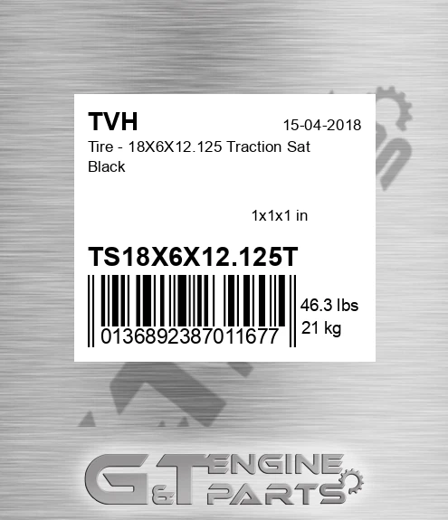 TS18X6X12.125T Tire - 18X6X12.125 Traction Sat Black