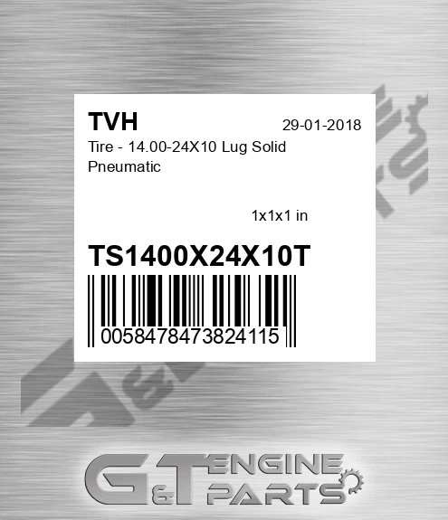 TS1400X24X10T Tire - 14.00-24X10 Lug Solid Pneumatic