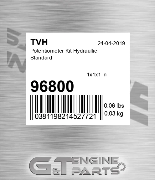 96800 Potentiometer Kit Hydraullic - Standard