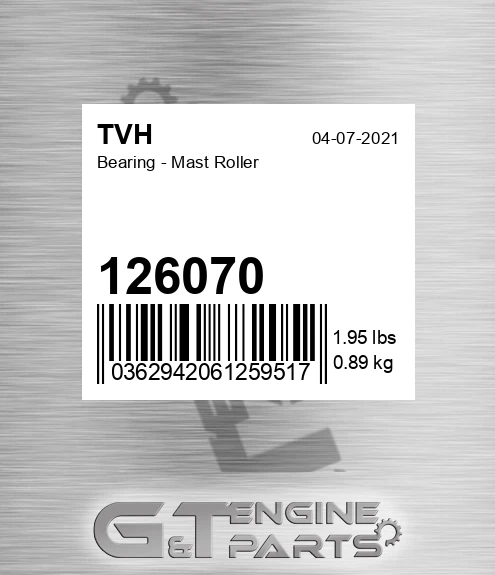 126070 Bearing - Mast Roller