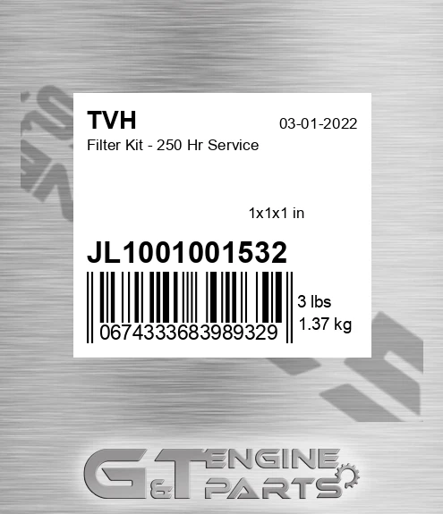 JL1001001532 Filter Kit - 250 Hr Service
