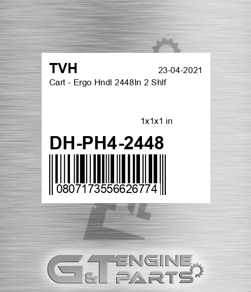 DH-PH4-2448 Cart - Ergo Hndl 2448In 2 Shlf