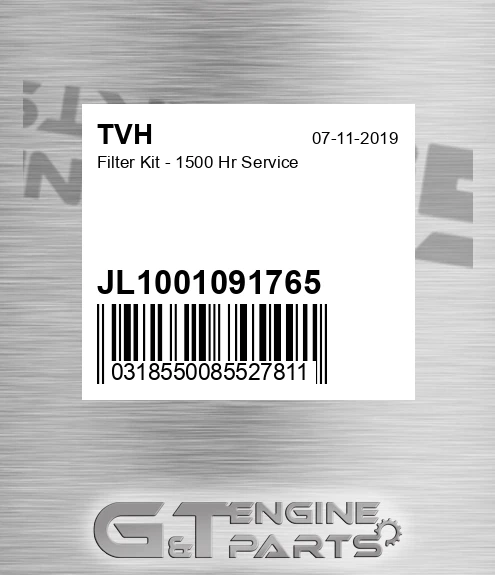 JL1001091765 Filter Kit - 1500 Hr Service
