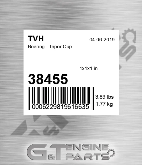 38455 Bearing - Taper Cup