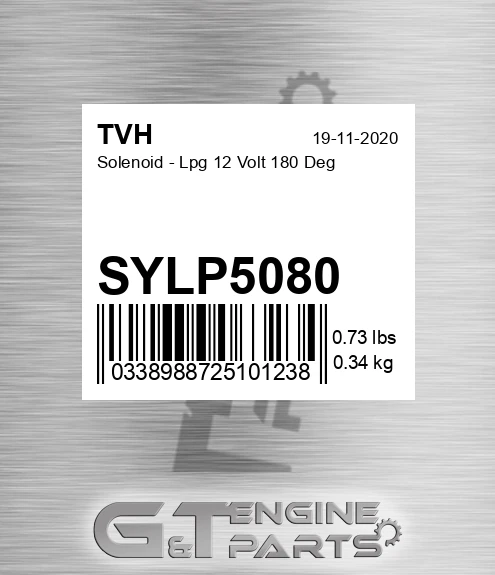 SYLP5080 Solenoid - Lpg 12 Volt 180 Deg