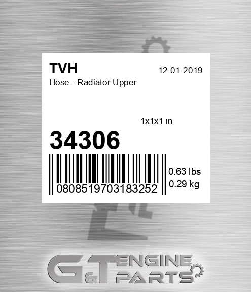 34306 Hose - Radiator Upper