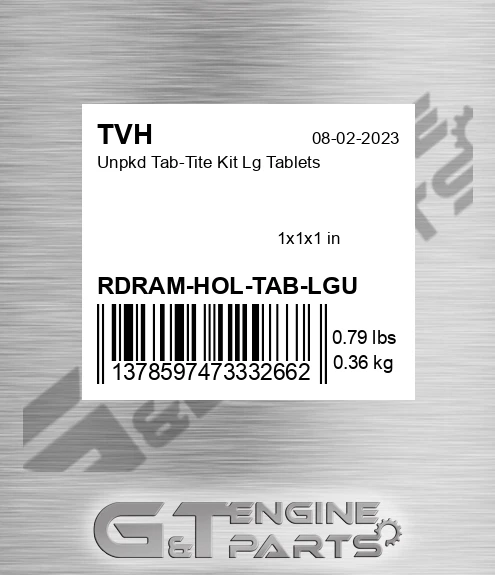 RDRAM-HOL-TAB-LGU Unpkd Tab-Tite Kit Lg Tablets