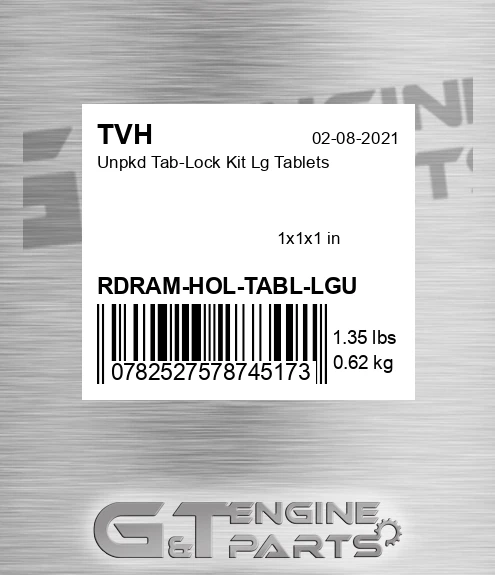 RDRAM-HOL-TABL-LGU Unpkd Tab-Lock Kit Lg Tablets