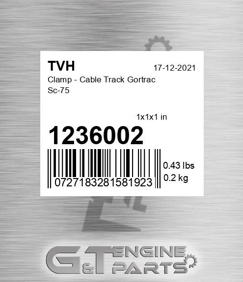 1236002 Clamp - Cable Track Gortrac Sc-75