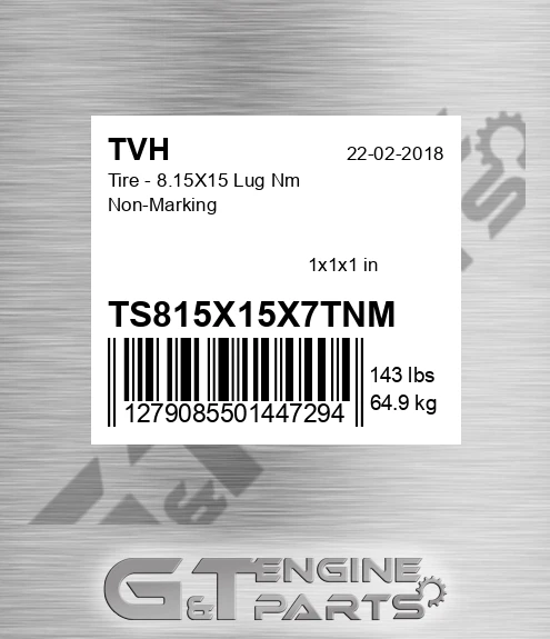 TS815X15X7TNM Tire - 8.15X15 Lug Nm Non-Marking