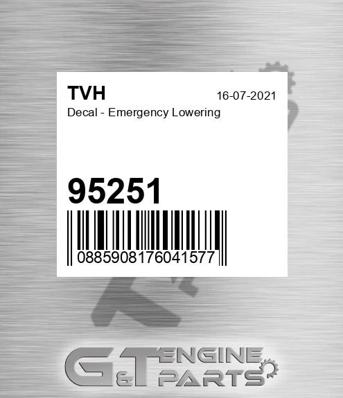 95251 Decal - Emergency Lowering