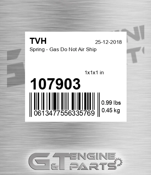 107903 Spring - Gas Do Not Air Ship