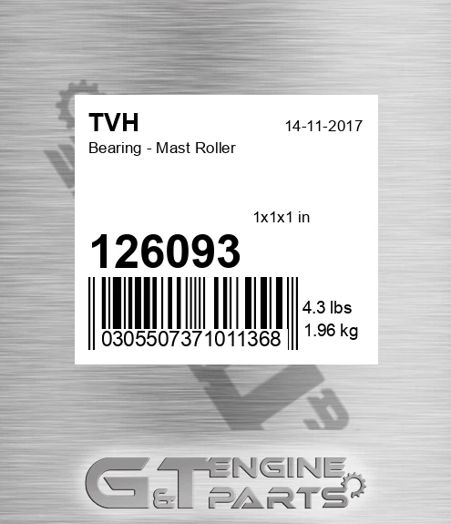 126093 Bearing - Mast Roller