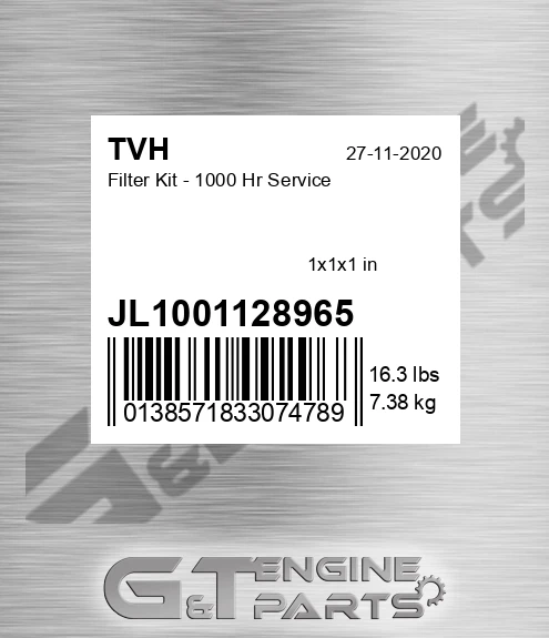 JL1001128965 Filter Kit - 1000 Hr Service