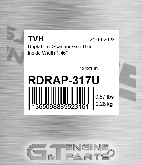 RDRAP-317U Unpkd Uni Scanner Gun Hldr Inside Width 1.46&quot;