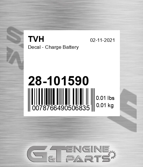 28-101590 Decal - Charge Battery