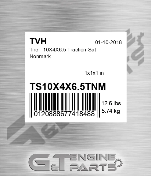 TS10X4X6.5TNM Tire - 10X4X6.5 Traction-Sat Nonmark