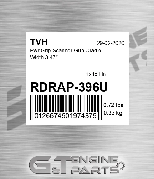 RDRAP-396U Pwr Grip Scanner Gun Cradle Width 3.47&quot;