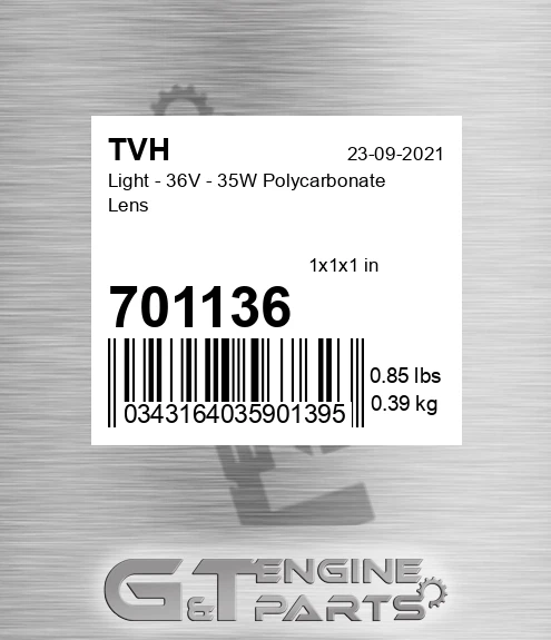 701136 Light - 36V - 35W Polycarbonate Lens