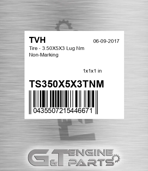 TS350X5X3TNM Tire - 3.50X5X3 Lug Nm Non-Marking