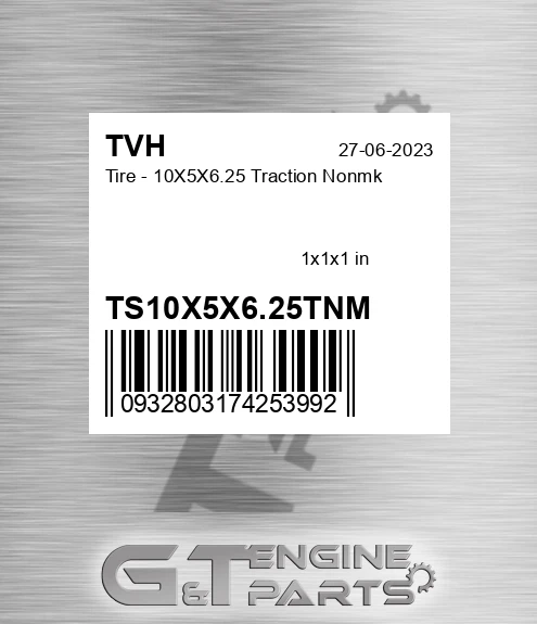 TS10X5X6.25TNM Tire - 10X5X6.25 Traction Nonmk