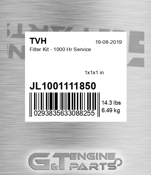 JL1001111850 Filter Kit - 1000 Hr Service