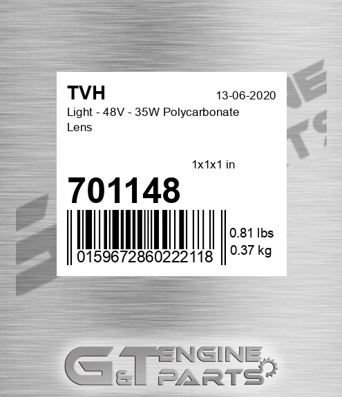 701148 Light - 48V - 35W Polycarbonate Lens