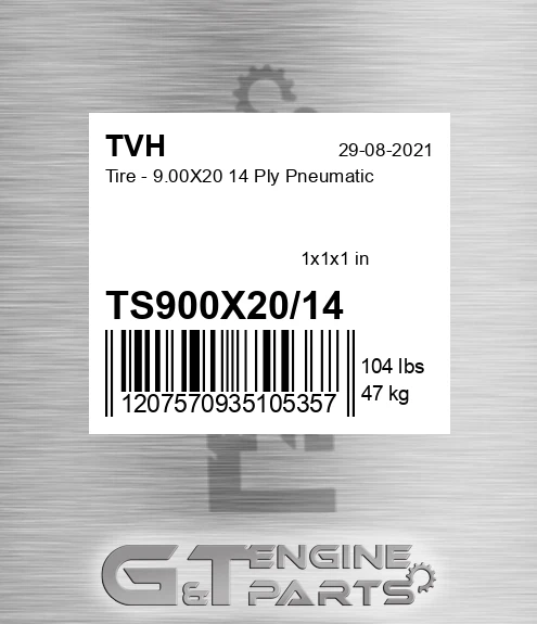 TS900X20/14 Tire - 9.00X20 14 Ply Pneumatic