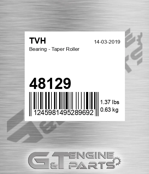 48129 Bearing - Taper Roller