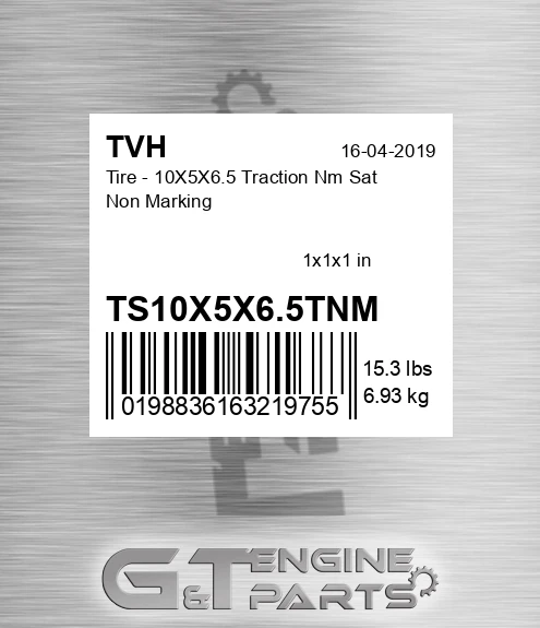 TS10X5X6.5TNM Tire - 10X5X6.5 Traction Nm Sat Non Marking