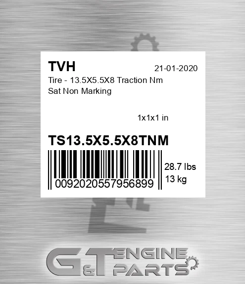 TS13.5X5.5X8TNM Tire - 13.5X5.5X8 Traction Nm Sat Non Marking