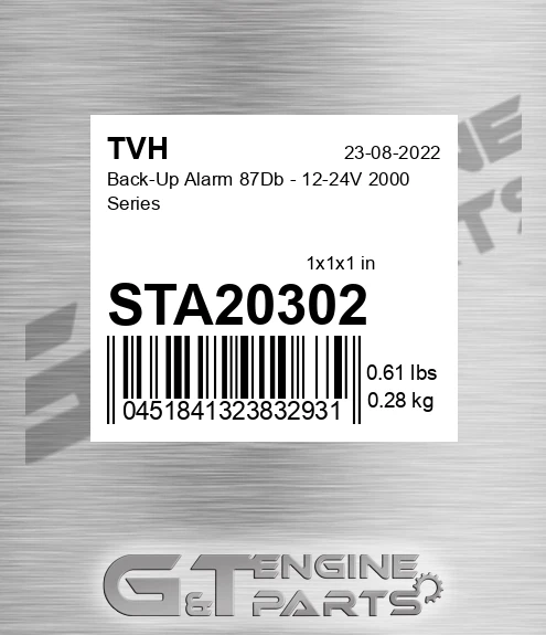 STA20302 Back-Up Alarm 87Db - 12-24V 2000 Series