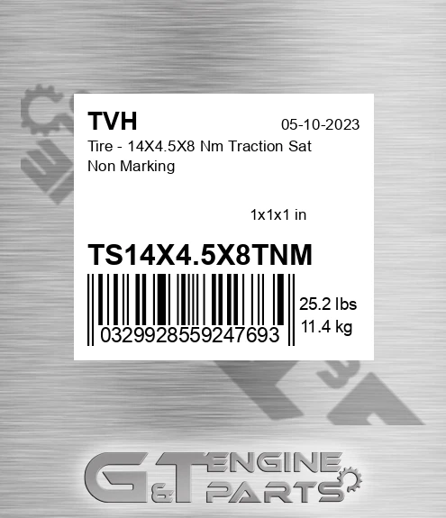 TS14X4.5X8TNM Tire - 14X4.5X8 Nm Traction Sat Non Marking