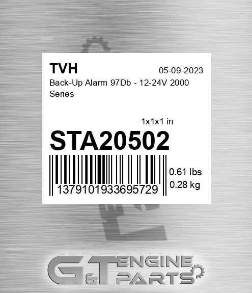 STA20502 Back-Up Alarm 97Db - 12-24V 2000 Series